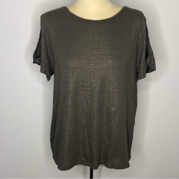 Loft Vintage Soft Olive Cold Shoulder Top - Picture 1 of 7